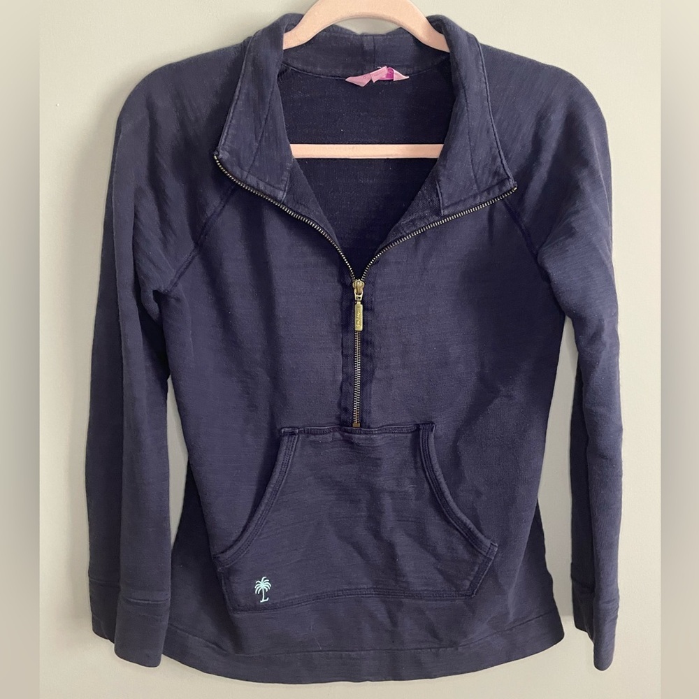 Lilly Pulitzer Solid Navy Half Zip Pullover - image 5